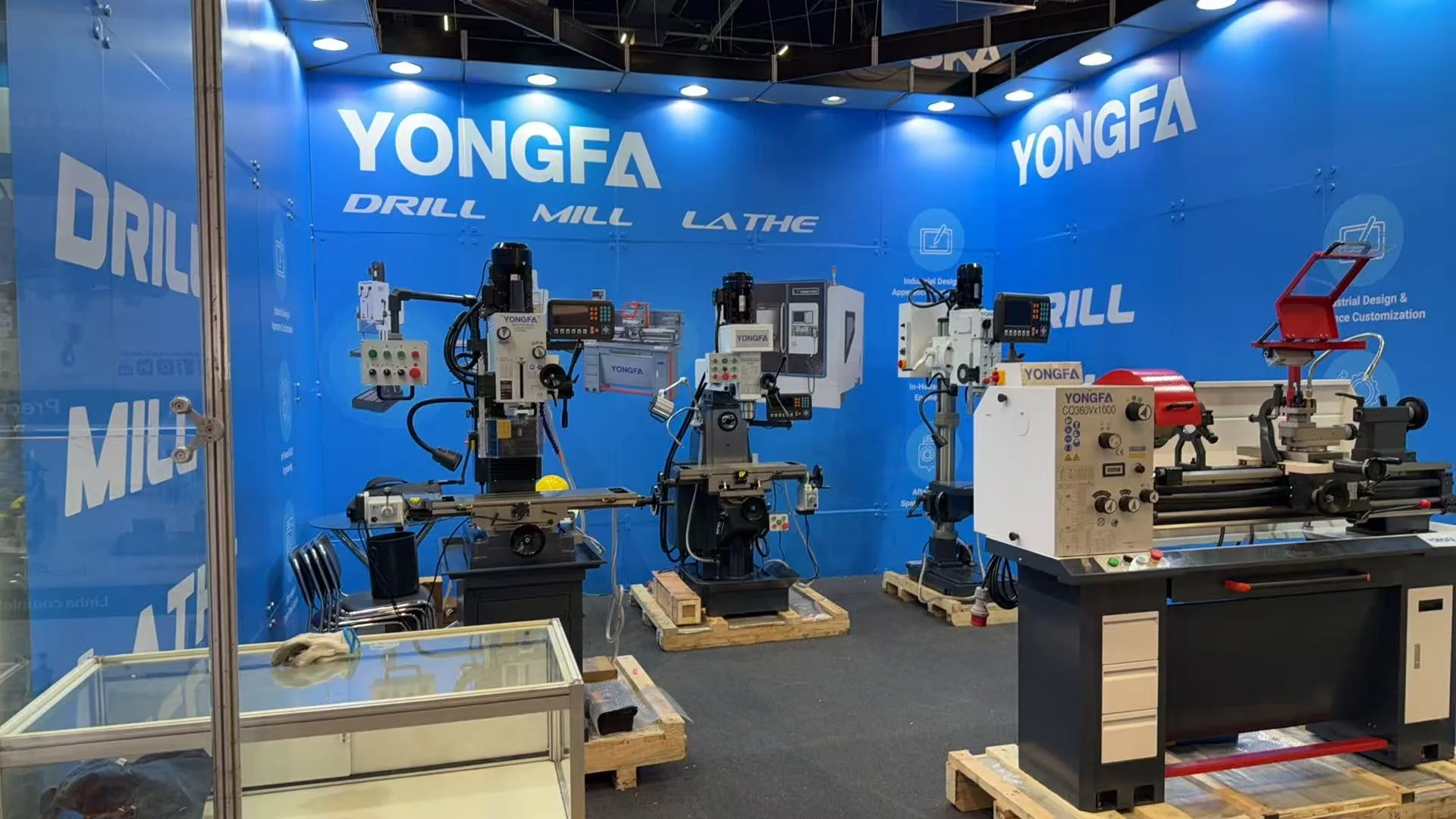 YONGFA machine display at an international exhibition